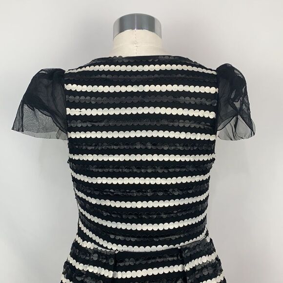 Eva Franco black white circles striped midi dress - Picture 7 of 8
